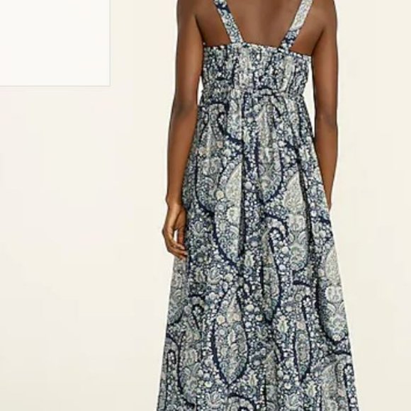 Gathered cotton-poplin dress in oversized paisley - Picture 2 of 3